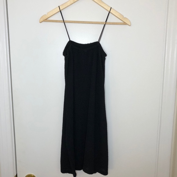 *SOLD* Vintage Black Ribbed Mini Dress - Picture 4 of 6